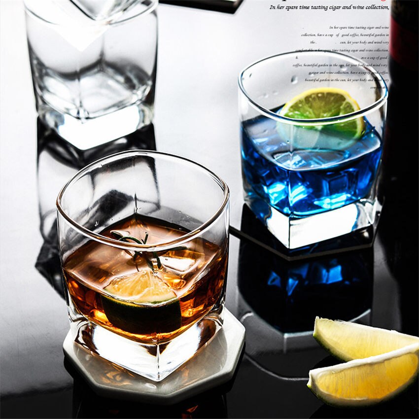 Square Crystal Whiskey Glass Bar Beer Water and Party Hotel Drink ware
