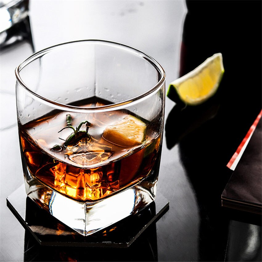 Square Crystal Whiskey Glass Bar Beer Water and Party Hotel Drink ware